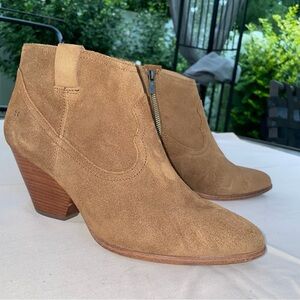 Frye Tan Suede Ankle Boots
